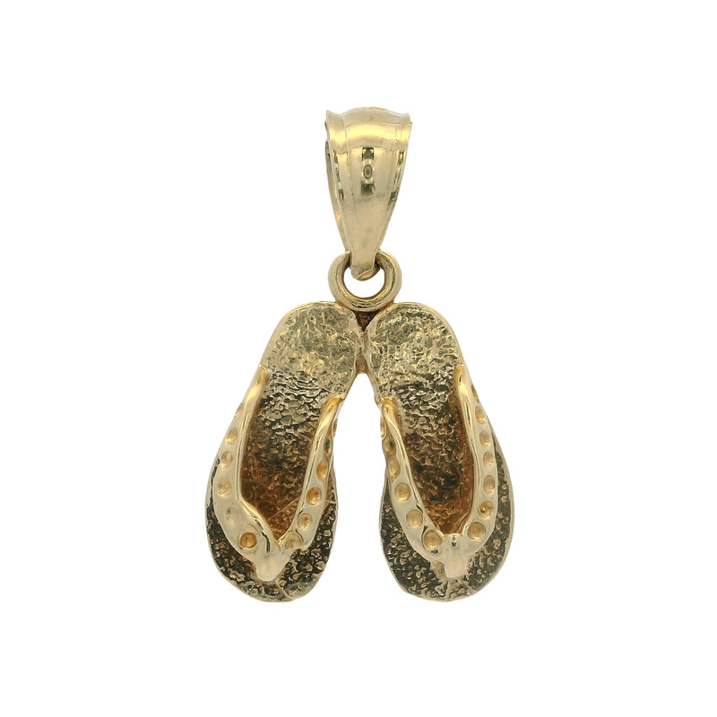 Vintage Solid 10kt Yellow Gold Vacation Flip Flops Charm