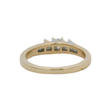 Vintage 14kt Yellow Gold 0.59ctw 3-Stone Round Diamond Ring Princess Cut Size 7