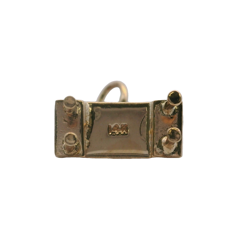 Vintage 14kt Yellow Gold Park Bench "Hold Me Tight" Hearts Love Charm