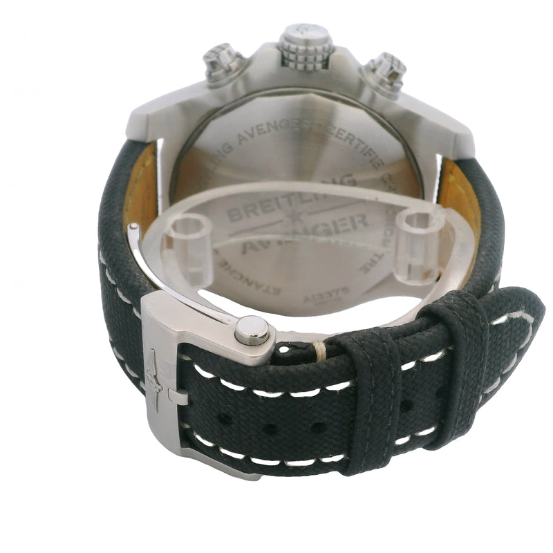 Breitling Super Avenger A13375 48mm Stainless Steel Black Dial Watch