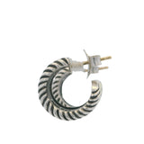 David Yurman Cable Collectibles 925 Sterling and 14k Yellow Gold Huggie Hoops Earrings