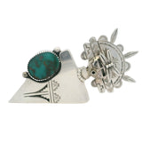 Nelson Morgan 925 Sterling Silver Navajo Turquoise Warrior Large Brooch Pendant