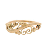 David Virtue Solid 14kt Yellow Gold Filigree Spirals Ring Size 6