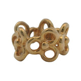 Pandora Rare Retired 14kt Yellow Gold Trinity Flower Floral Bracelet Charm (1)