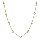 Elaine Chong Solid 18kt Yellow Gold and Aventurine Quartz Large Moving Evil Eye Pendant 19.5" Necklace