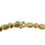Vintage Solid 18kt Yellow Gold and Yellow Sapphire Mixed Cut Hinged Bangle 7" Bracelet