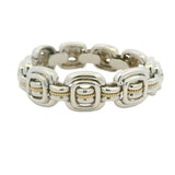 Vintage Tiffany & Co 925 Sterling 18k Yellow Gold Rope Square Link Bracelet 7.5"