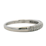 Solid 14kt White Gold and Diamond 0.55ctw Pave Cluster 3mm Stackable Ring Size 7