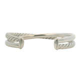 David Yurman Solid 925 Sterling Silver Crossover Two Row Cable Bracelet 6"
