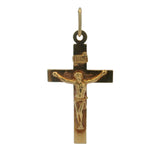 Vintage Corletto Italian 18kt Yellow Gold Crucifixion Cross INRI Jesus Religious Pendant