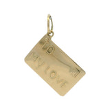 Vintage Solid 14kt Yellow Gold Love Letter "To My Love" Charm