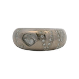 Vintage 1990s Chopard Solid 18kt White Gold Happy Diamonds Love Dome Ring Size 6