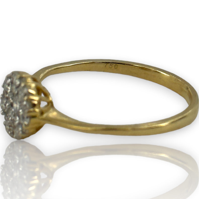 18kt Yellow Gold and 0.26ctw Diamond Cluster Wedding Ring