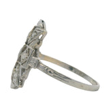 Antique 1920-30s 18kt White Gold 0.42ctw Diamond Deco Dinner Cocktail Ring Sz 8