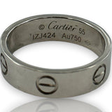 Cartier 18kt Solid White Gold Classic 5.5mm Love Ring Wedding Stackable Band Size 7.25 (55)