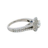 Vera Wang Love 14kt White Gold Double Halo Diamond Solitaire With Split Shank Engagement Ring