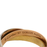 Cartier Solid 18kt Tri-Tone Gold Classic Model Trinity Rolling Ring Size 57 8