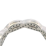 Solid 14kt White Gold Diamond and Blue Topaz Twist Eternity Band Ring Size 6