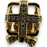 Pandora Rare 14kt Yellow Gold and Cubic Zirconia All Wrapped Up Present Slider Charm G585 ALE a