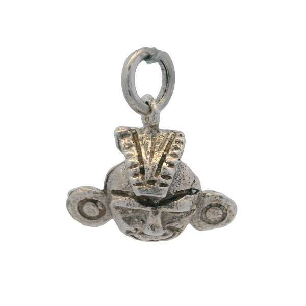 Dije de pulsera con símbolo de cabeza de guerrero maya azteca en plata de ley 925