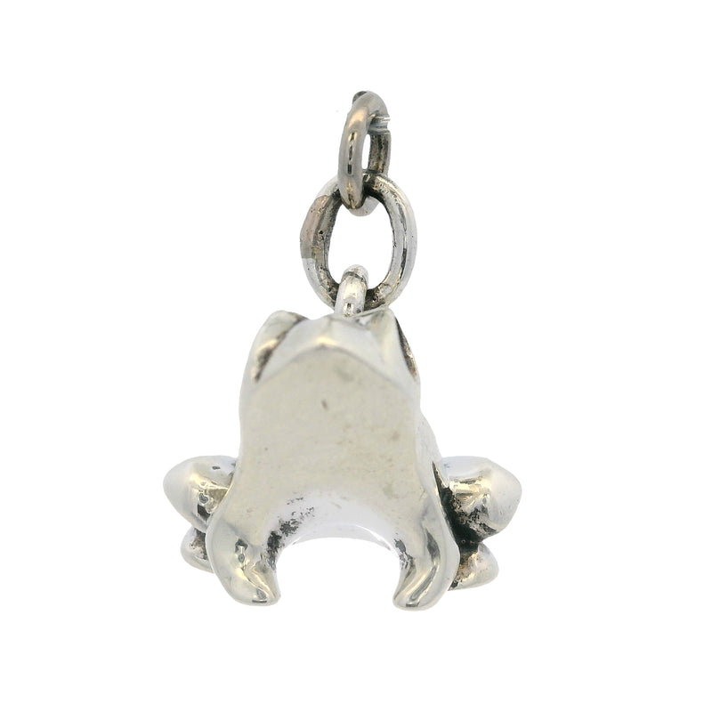 Vintage Rare Tiffany & Co 925 Sterling Silver Sitting Frog Charm Necklace Pendant