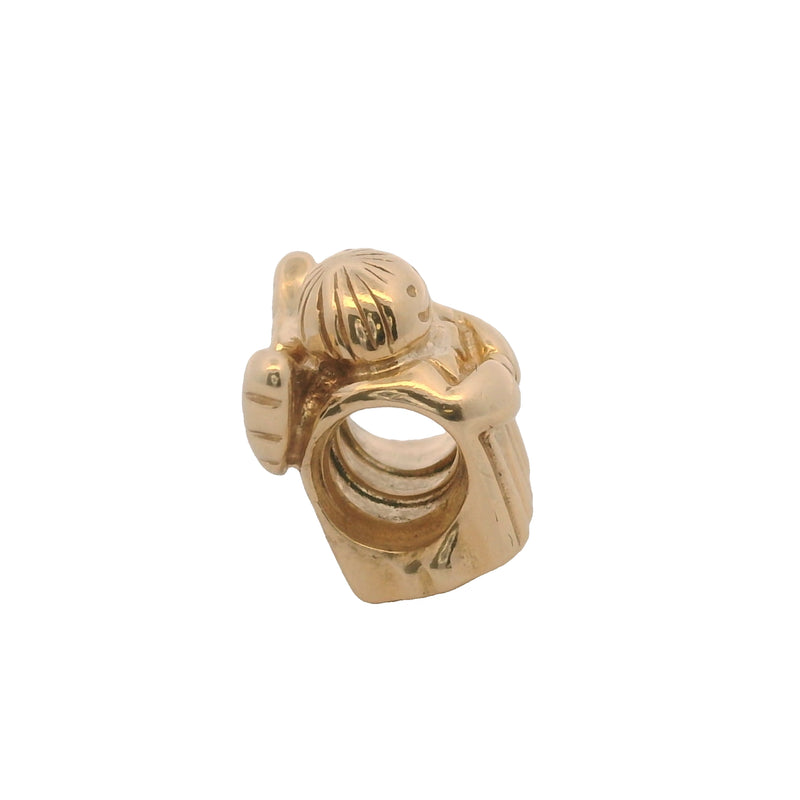 Charm separador de cuentas de Ángel de la Esperanza de oro amarillo macizo de 14 kt retirado de Pandora