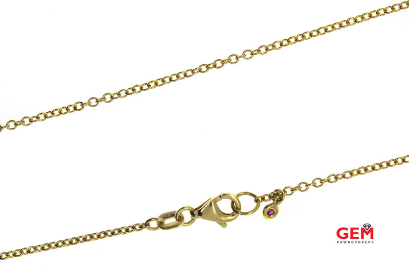 Roberto Coin Retired Fringe Collection 18kt Yellow Gold 18" Cable Chain Necklace with Bead and Multi-Gemstone Briolette Tassel Pendant