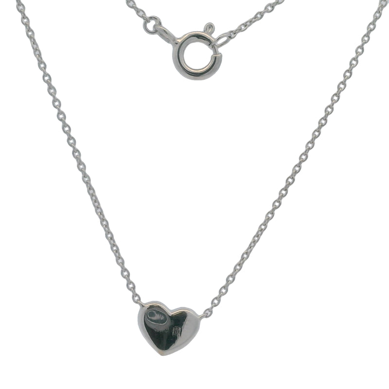 Blue Nile 14kt White Gold Mini Diamond Heart Station Pendant 16" Necklace