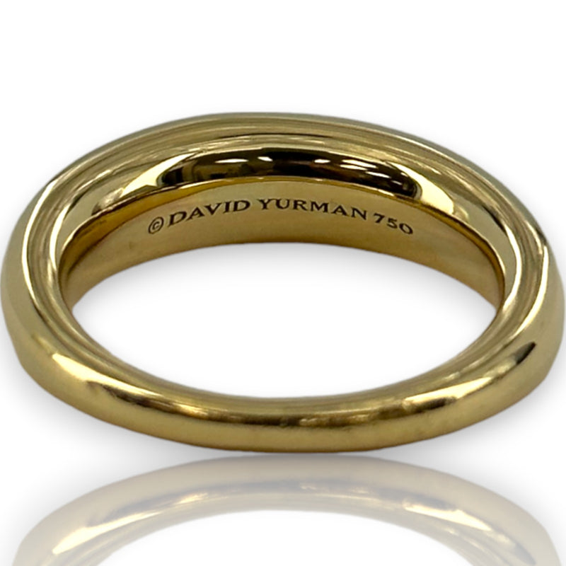 David Yurman Signed Solid 18kt Yellow Gold Everyday Wearable Solid Metal Dome Ring Size 7
