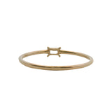 Mejuri 14kt Solid Yellow Gold and Diamond Dainty Baguette Stacker Ring Size 5.75