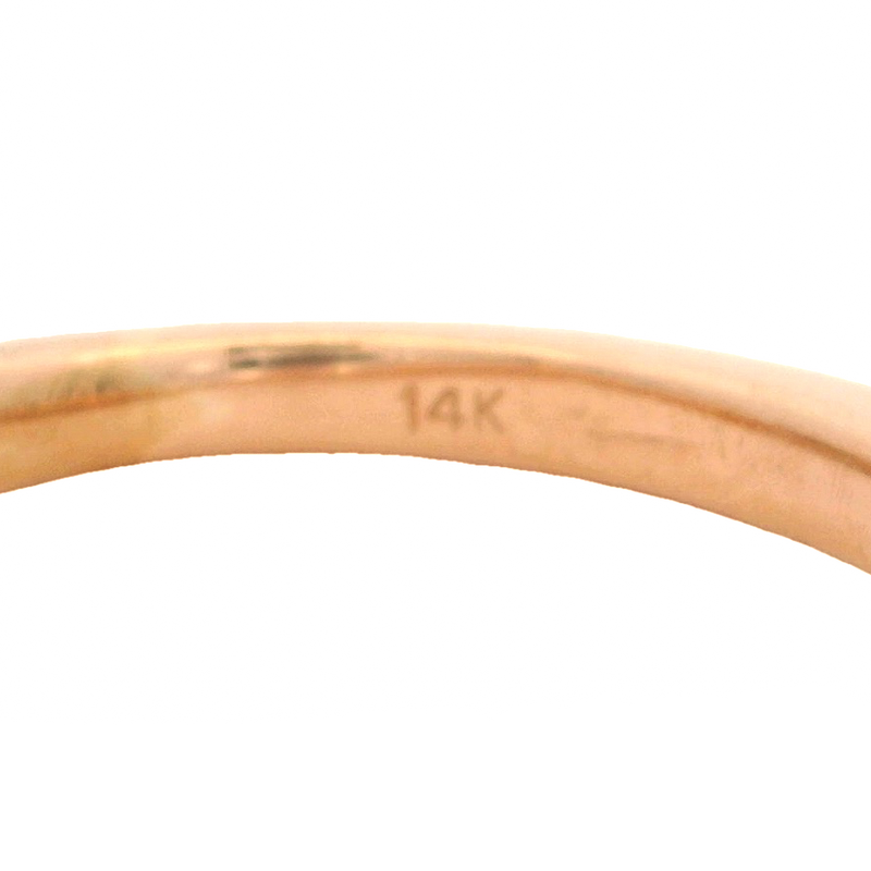 Cubic Zirconia Line Gemstone Anniversary Band 14K 585 Rose Gold Ring Size 5 1/4
