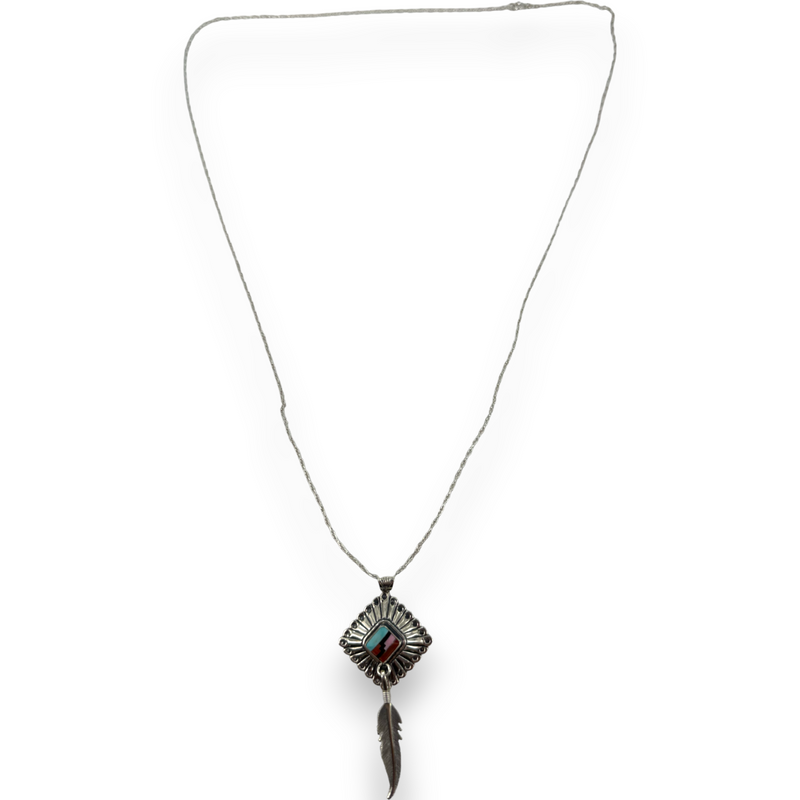 Q.T. Sterling Native American Navajo Sterling Silver 925 Necklace