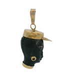Vintage Corletto Italian 18k Yellow Gold and Ebony Wood Blackamoor Charm Pendant