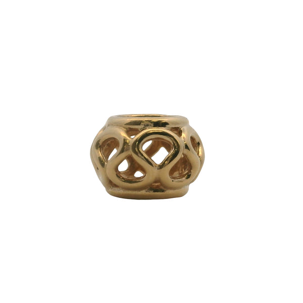 Charm separador entrelazado Pandora de oro amarillo macizo de 14 kt (2 unidades)