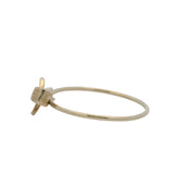 Solid 14kt Yellow Gold Dainty Thin Dotted Bow Ring Size 7
