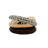 La Nouvelle Bague 18kt Gold 0.76ctw Diamond Red Enamel Crossover Bombe Ring Sz 7
