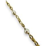 UNOAERRE Vintage 1950s 14kt Yellow Gold and 24 Cultured Pearl 28" Station Necklace