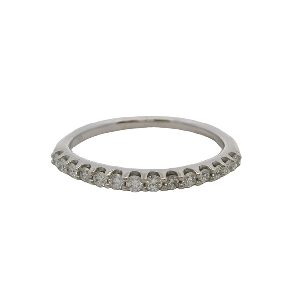 14kt White Gold and Diamond 2.2mm Stackable Half-Eternity Wedding Band Ring