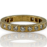 Cartier Lanieres Retired 18kt Yellow Gold Diamond Eternity Stackable Band Ring