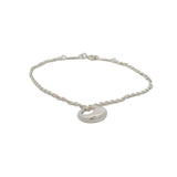 Tiffany & CO Elsa Peretti 925 Sterling Silver Eternal Circle Charm Station 7.25" Bracelet Made In Spain