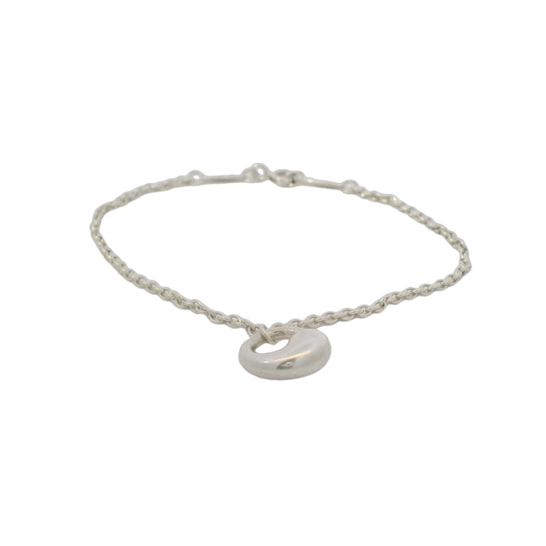 Tiffany & CO Elsa Peretti 925 Sterling Silver Eternal Circle Charm Station 7.25" Bracelet Made In Spain