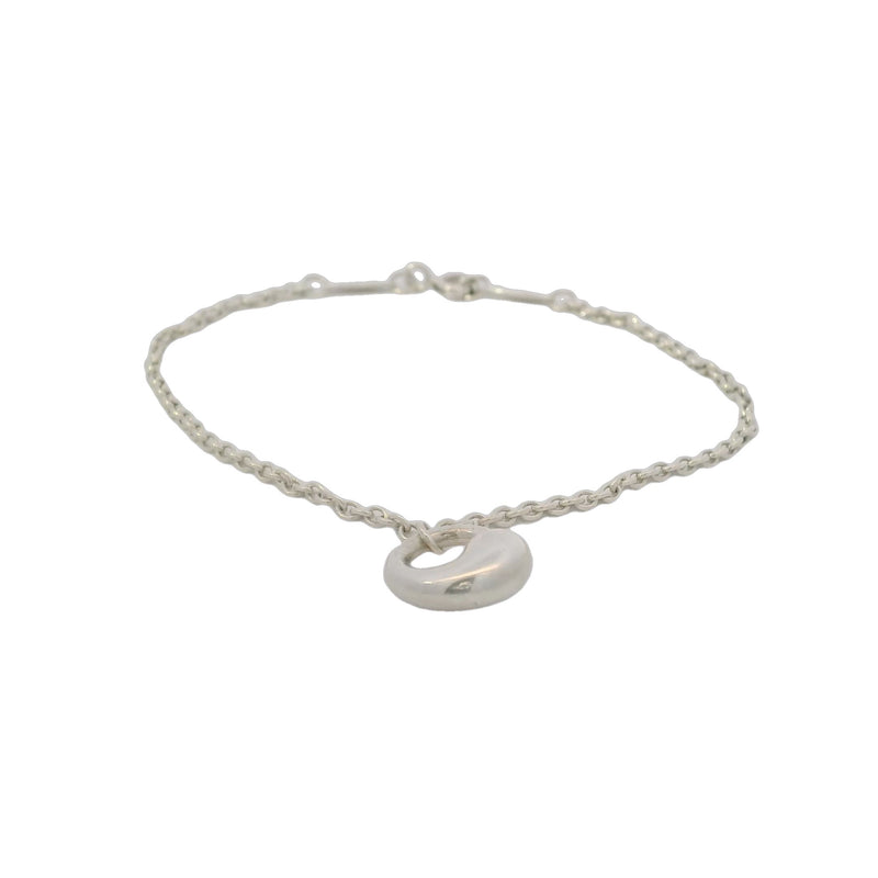 Tiffany & CO Elsa Peretti 925 Sterling Silver Eternal Circle Charm Station 7.25" Bracelet Made In Spain