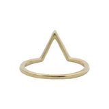 Solid 14kt Yellow Gold and 0.10ctw Diamond V Shaped Arrow Ring Size 7