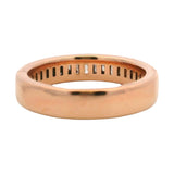 Solid 14kt Rose Gold Baguette Cut CZ Half-Eternity 4.4mm Band Ring Size 6.5