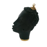 Vintage Italian Solid 18kt and Ebony Wood Blackamoor Head Charm Pendant