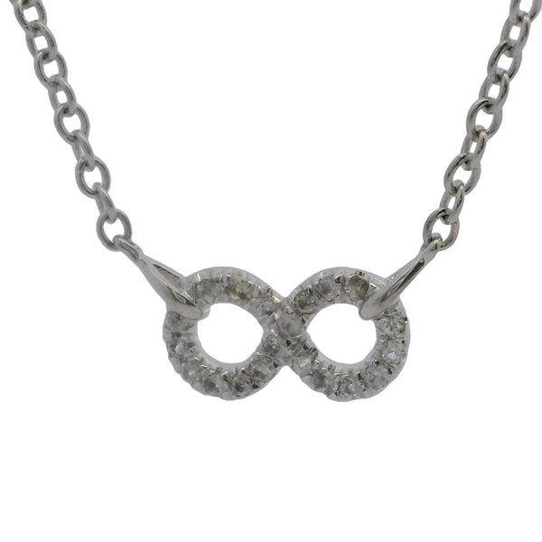 Gabriel & Co 925 Sterling Silver Small White Sapphire Infinity Symbol 18" Pendant Necklace