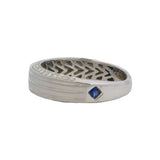 Vera Wang Love 14kt White Gold Striped 7mm Band 0.52ctw Diamond Sides Size 11