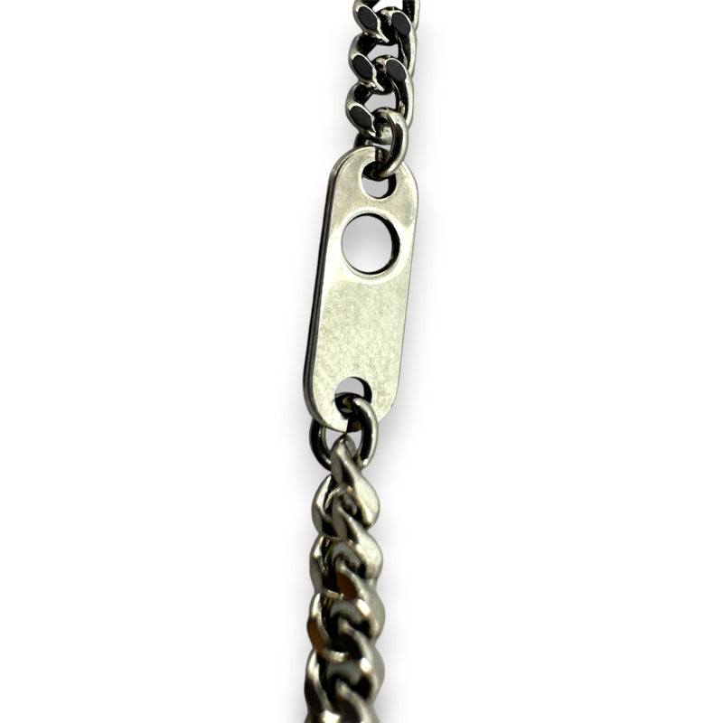 Louis Vuitton Silver Color LV Icons Necklace with Keepall Bag Pendant Monogram Pattern Engraving LV Motif Chain