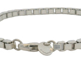 Tiffany & Co 925 Sterling Silver Venetian Box Link Chain 7.75" 4mm Bracelet