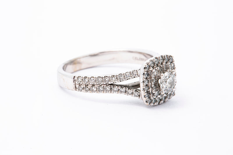 Zales Celebration Diamond Engagement Ring 14k 585 White Gold 0.65ctw Size 7.5